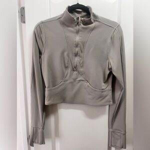 Cropped athletic quarter zip